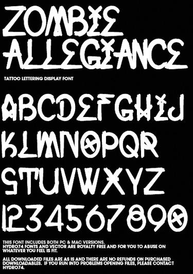Zombie Allegiance – New Font